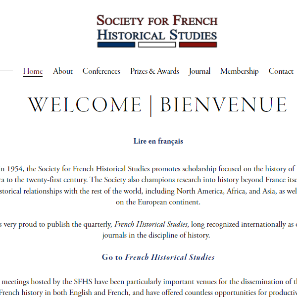 French Organization Near Me - Society for French Historical Studies