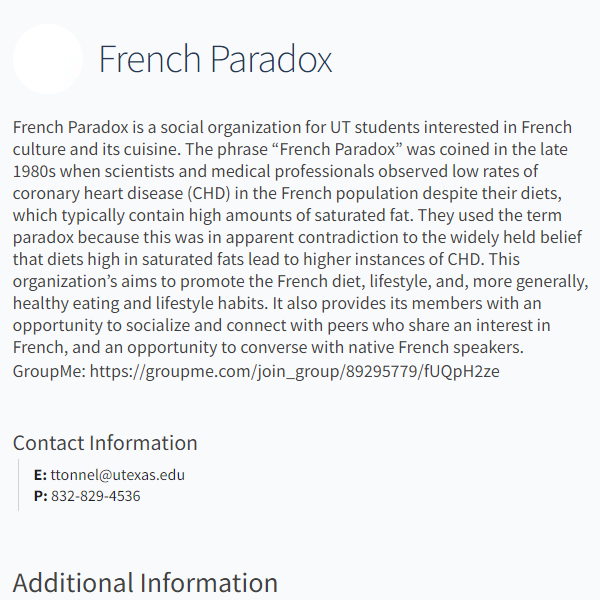 UT Austin French Paradox
